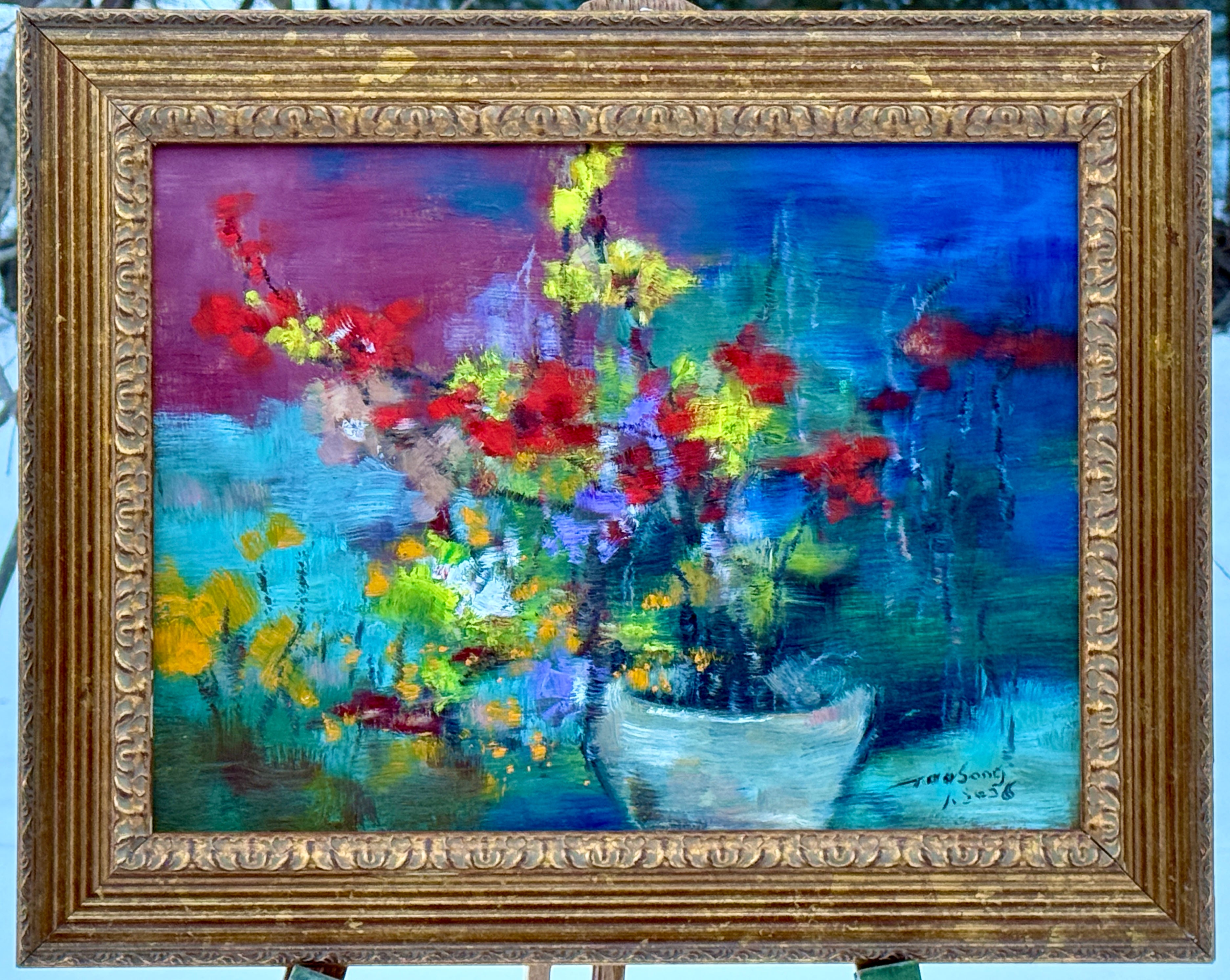 Flower in pot oil painting