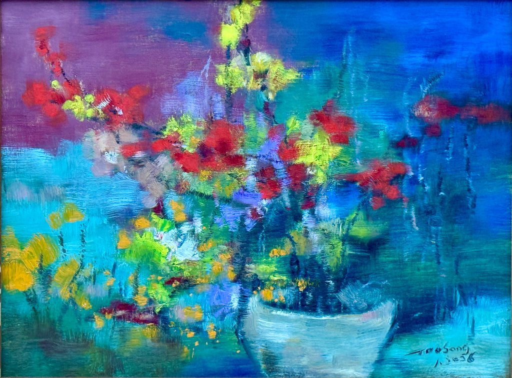 Flower in pot oil painting