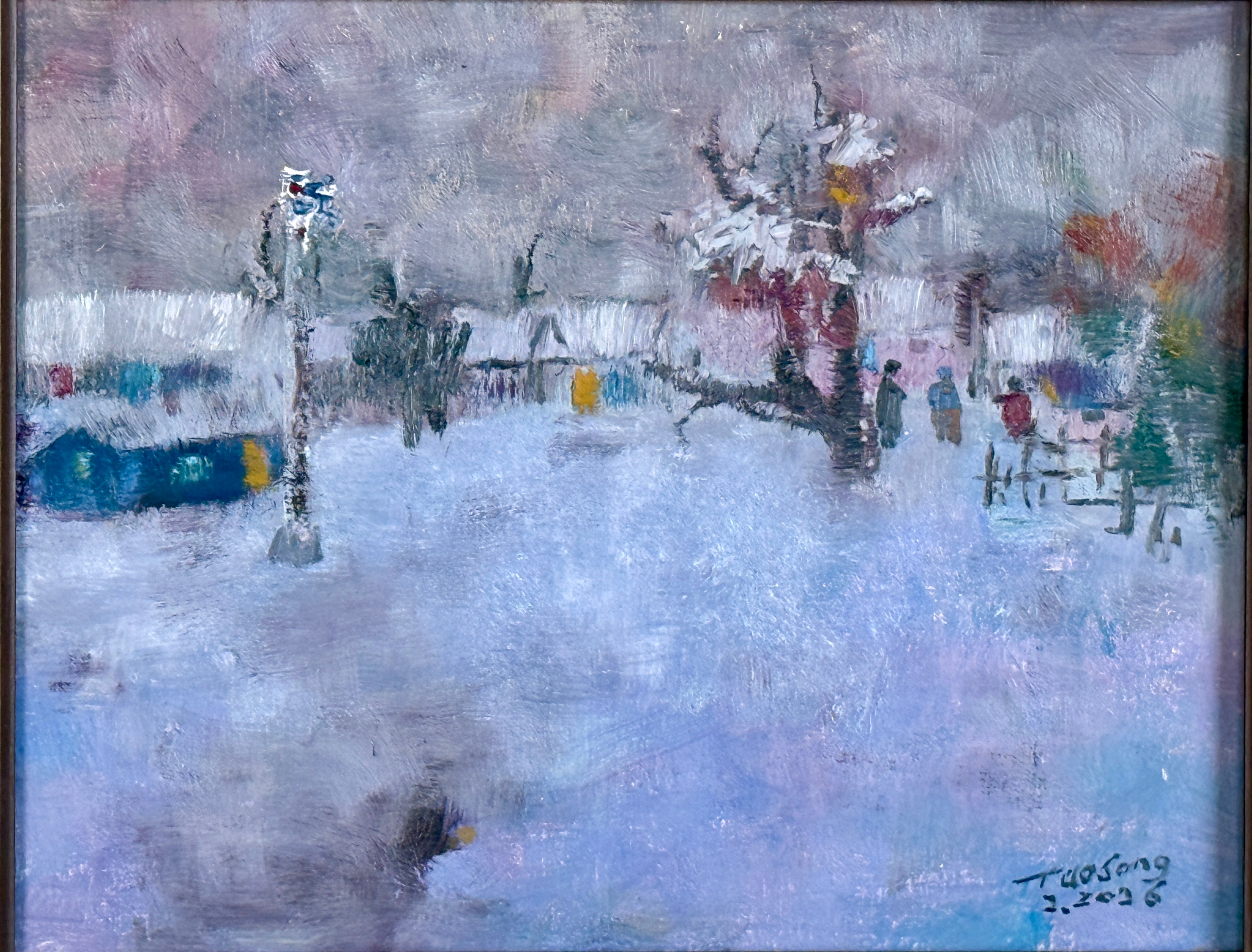Snowing evening