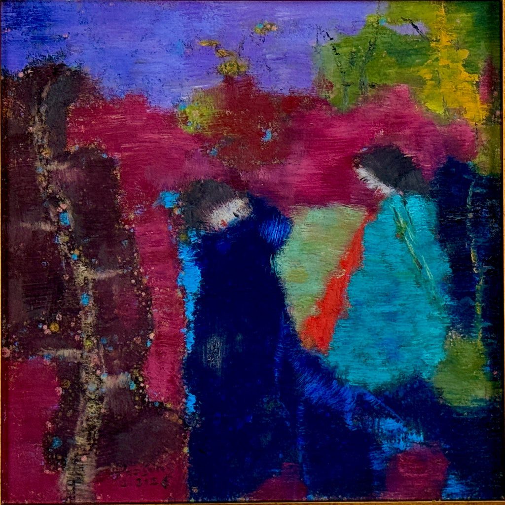 Shy oil painting