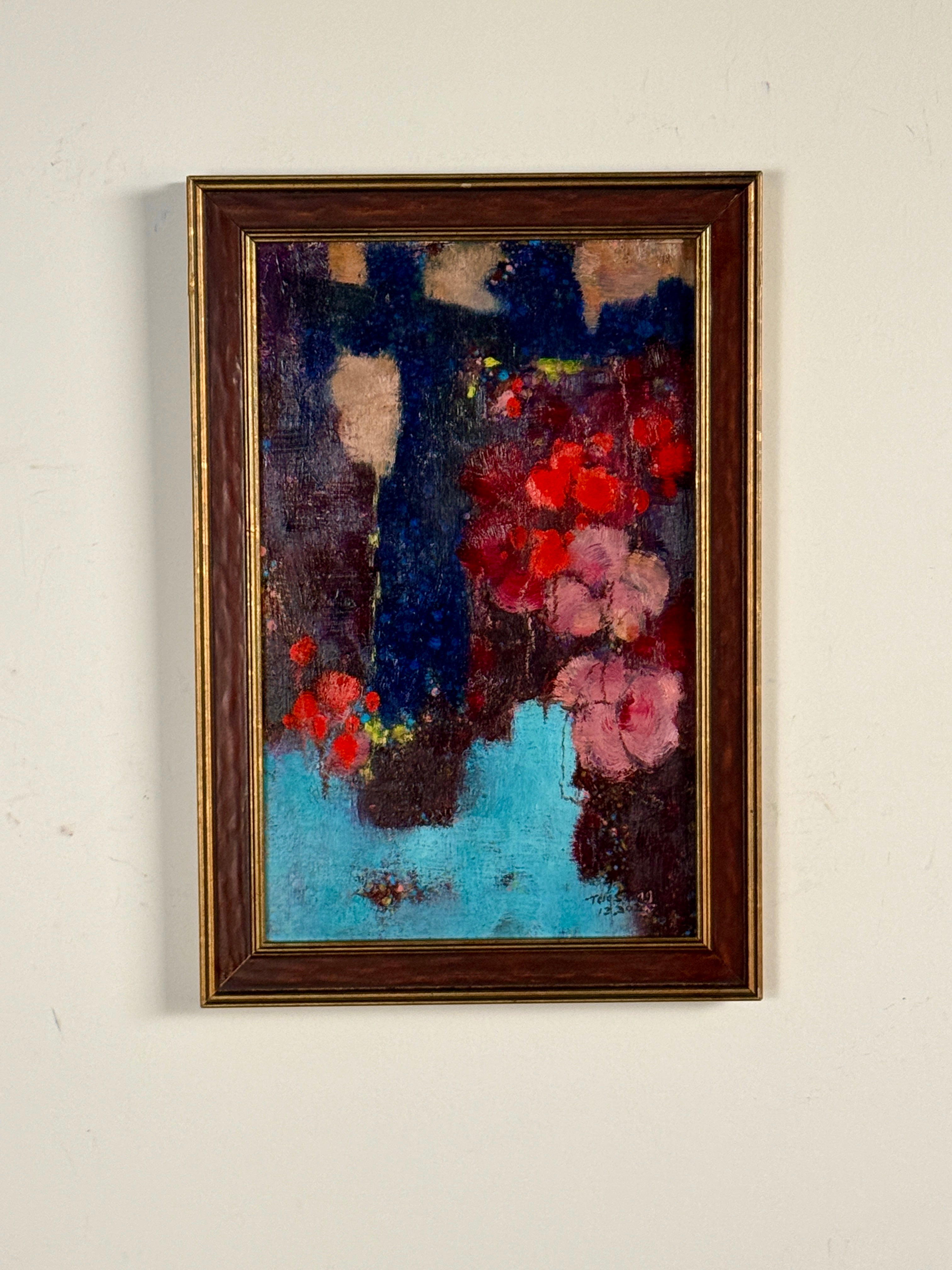 Red flowers on the cross